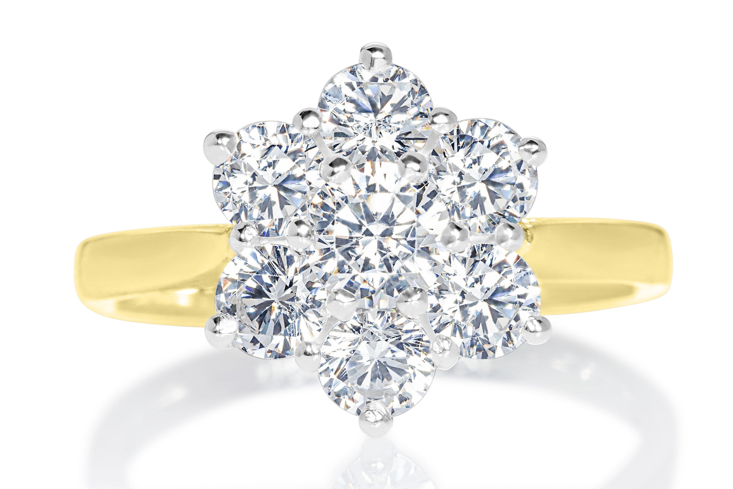 Round Brilliant Diamond Flower Cluster Engagement Ring Harrogate Fogal and Barnes Jewellers