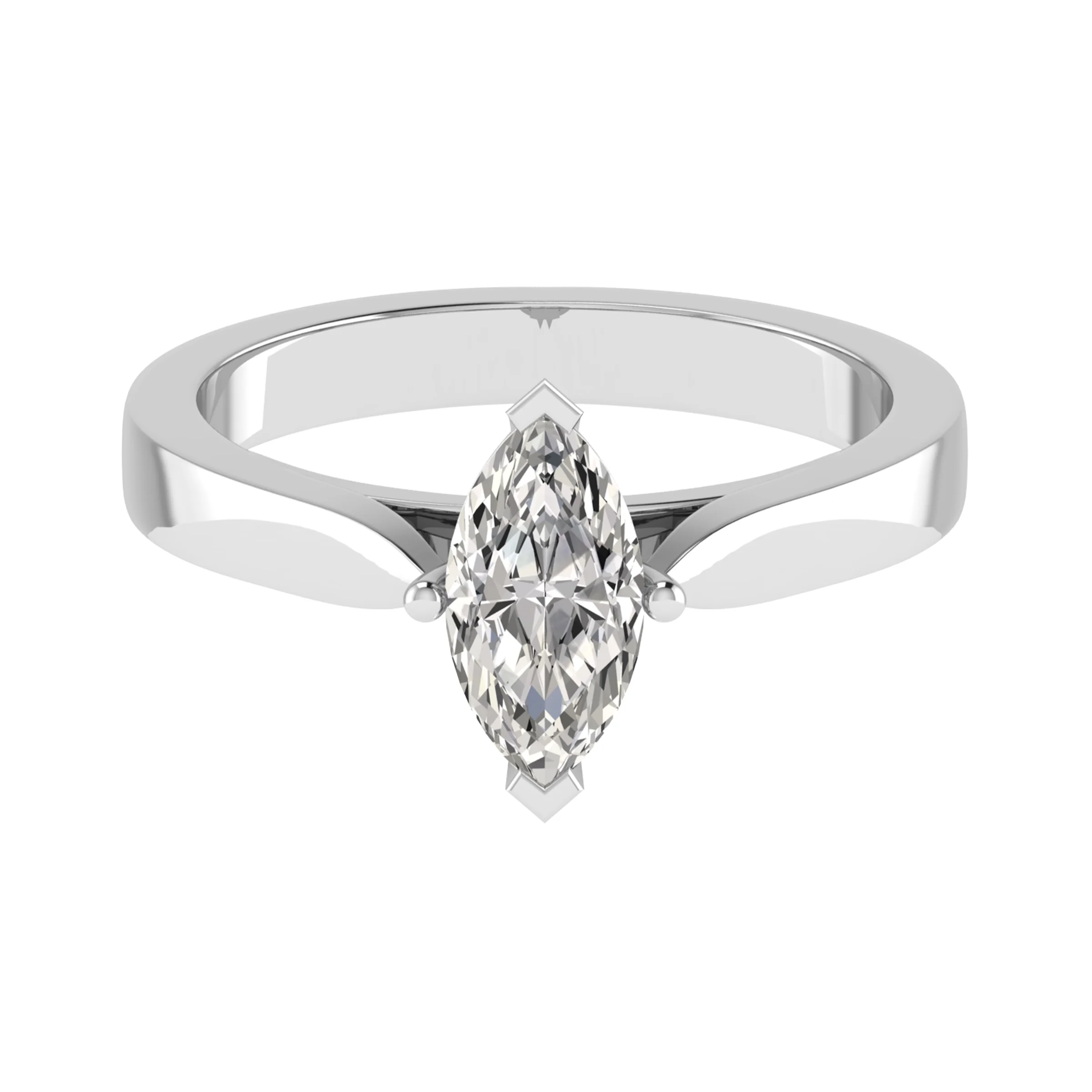MARQUISE CUT DIAMOND SOLITAIRE  ENGAGEMENT RING