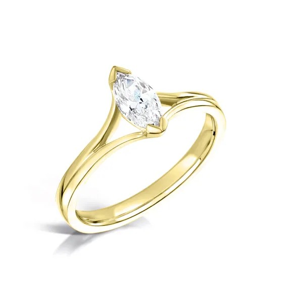 MARQUISE DIAMOND SPLIT SHOULDER SOLITAIRE ENGAGEMENT RING