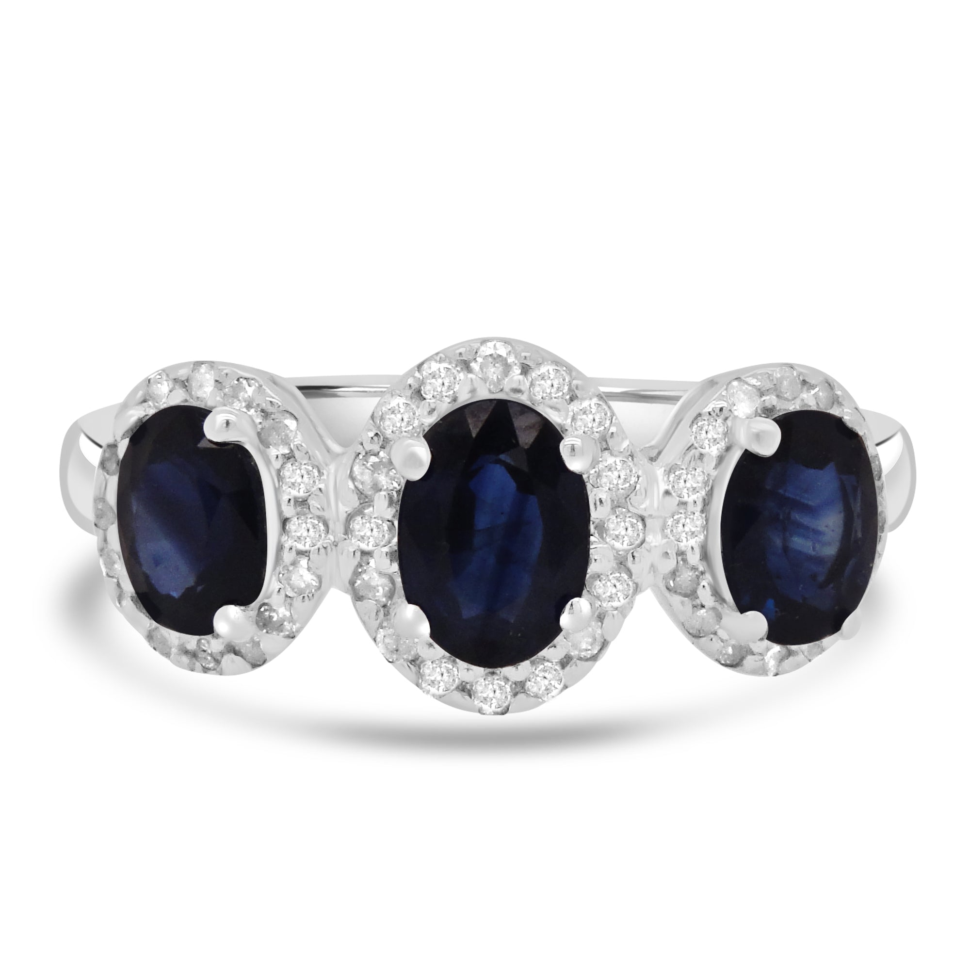 9t white gold sapphire and diamond oval three ston engagement ring harrogate from fogal and barnes fine jewellers