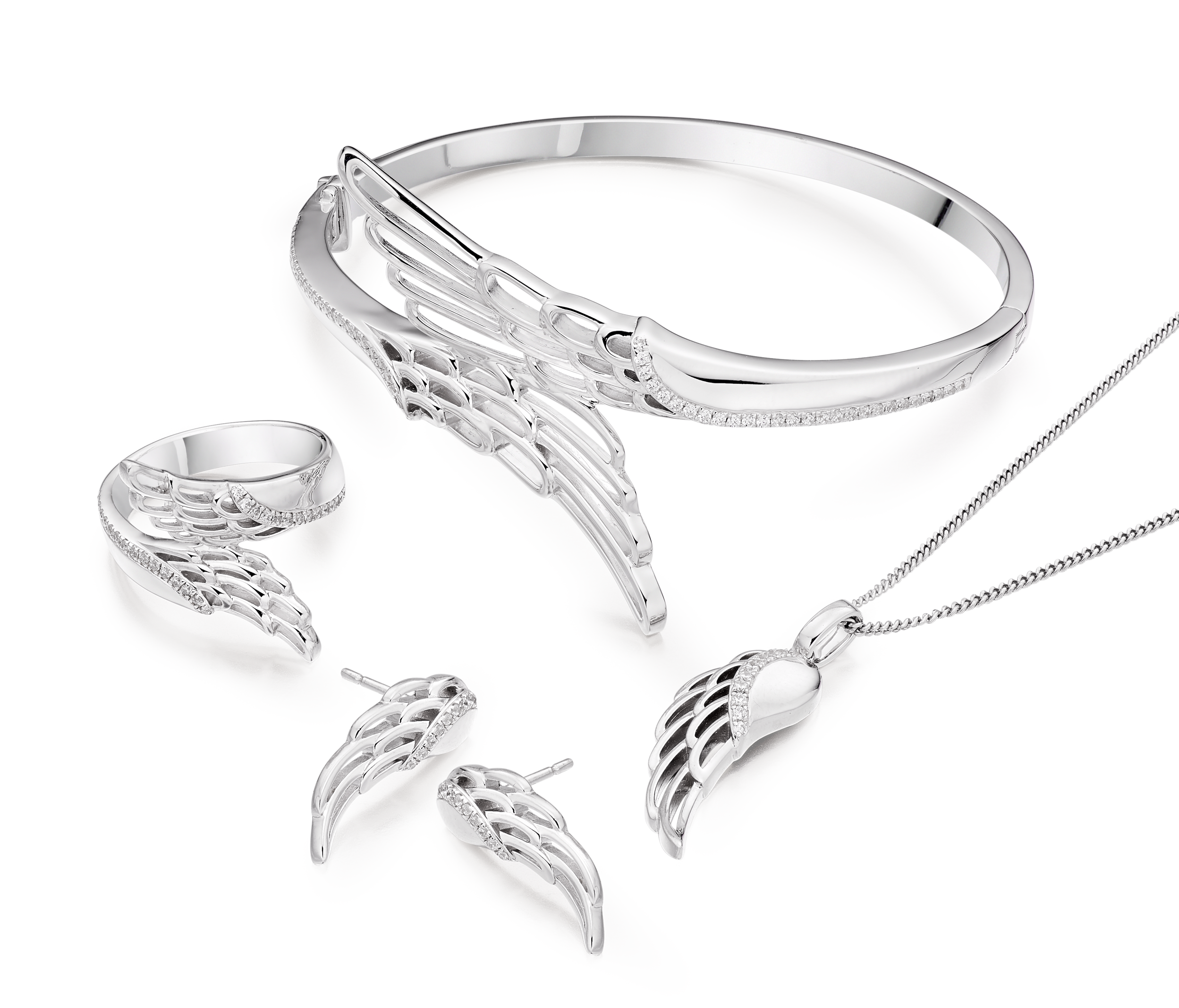 ANGELICA WINGS SILVER BANGLE