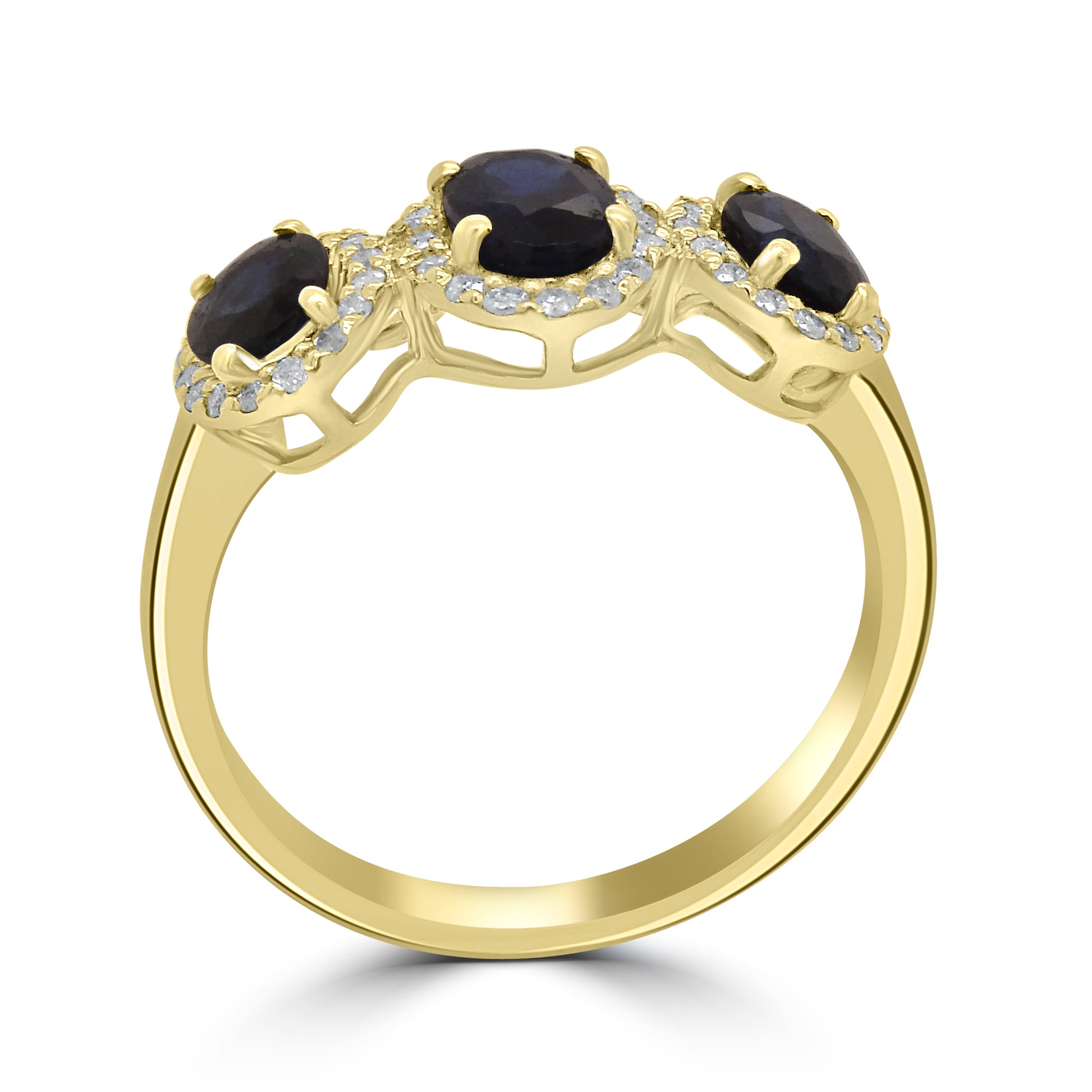 1.59CT OVAL CUT SAPPHIRE THREE STONE VINTAGE INSPIRED RING- HARROGATE