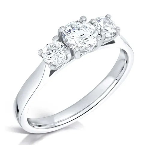 ROUND BRILLIANT DIAMOND TRILOGY ENGAGEMENT RING