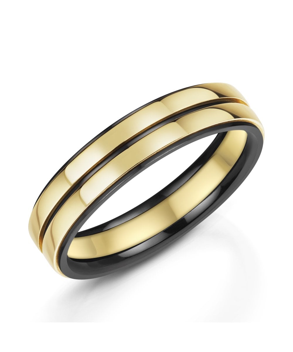 Men’s Zirconium Wedding Band | 5.5mm Twin Design