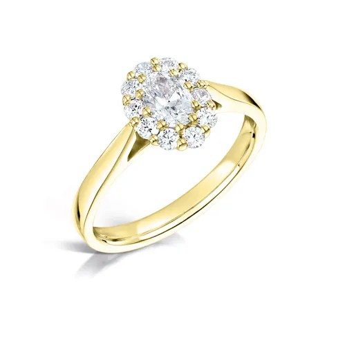 OVAL CUT DIAMOND CLUSTER ENGAGEMENT RING