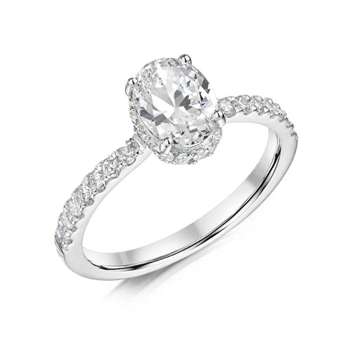 OVAL CUT DIAMOND HIDDEN HALO  ENGAGEMENT RING