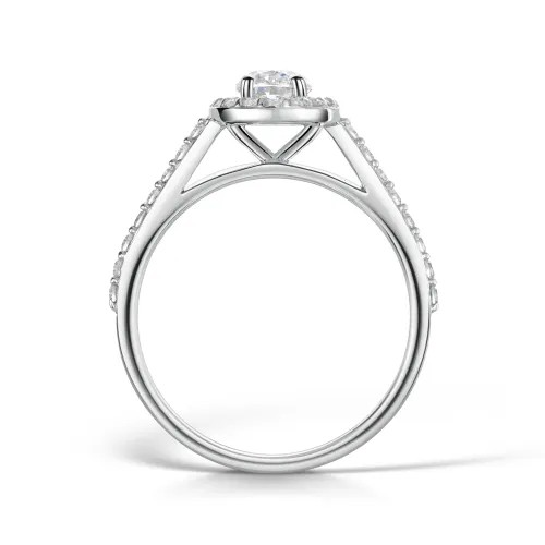 OVAL CUT DIAMOND HALO ENGAGEMENT RING