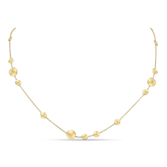 YELLOW GOLD FLAT DISC AND CHAIN NECKLACE