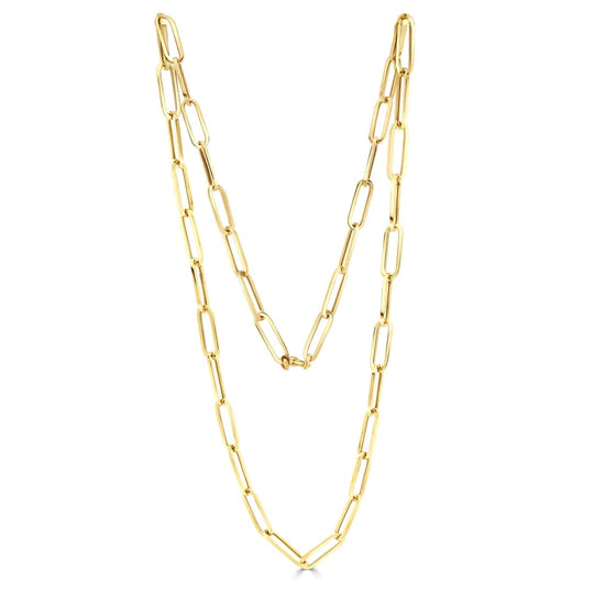 YELLOW GOLD PAPERCHAIN NECKLACE - Fogal & Barnes