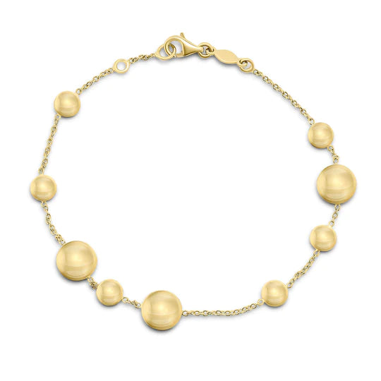 9K YELLOW GOLD DISC AND CHAIN BRACELET- HARROGATE