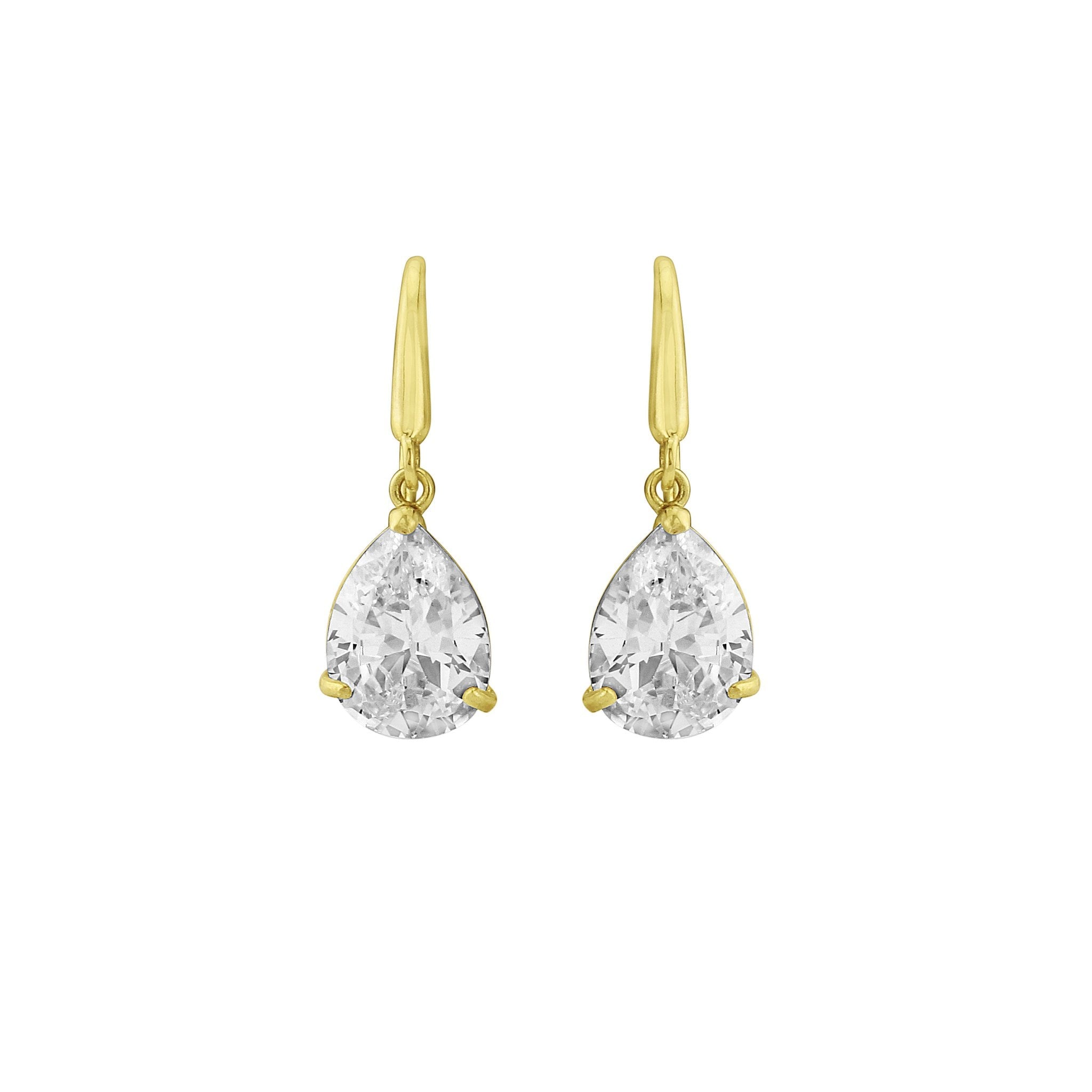 DROP PEAR CUBIC ZIRCONIA EARRINGS - Fogal & Barnes
