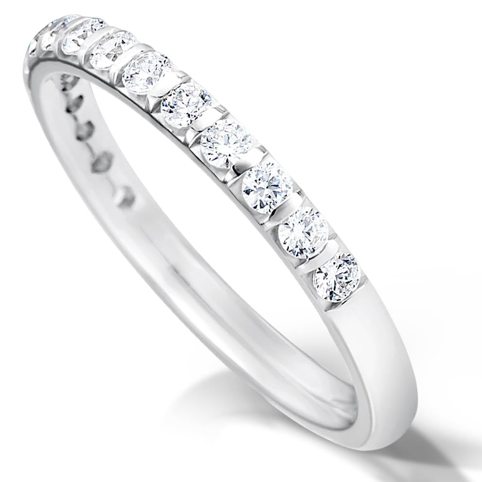 Diamond set half eternity wedding band platinum Harrogate jewellers Fogal and barnes