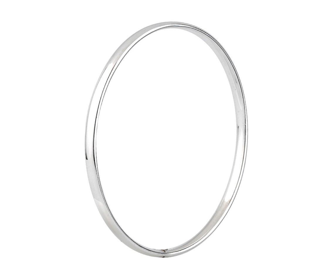 SILVER COURT SHAPED BANGLE