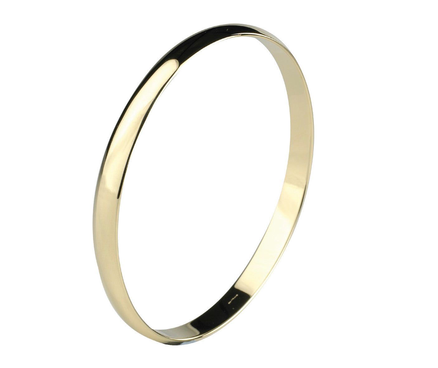 9K YELLOW GOLD "D" SHAPED BANGLE- HARROGATE