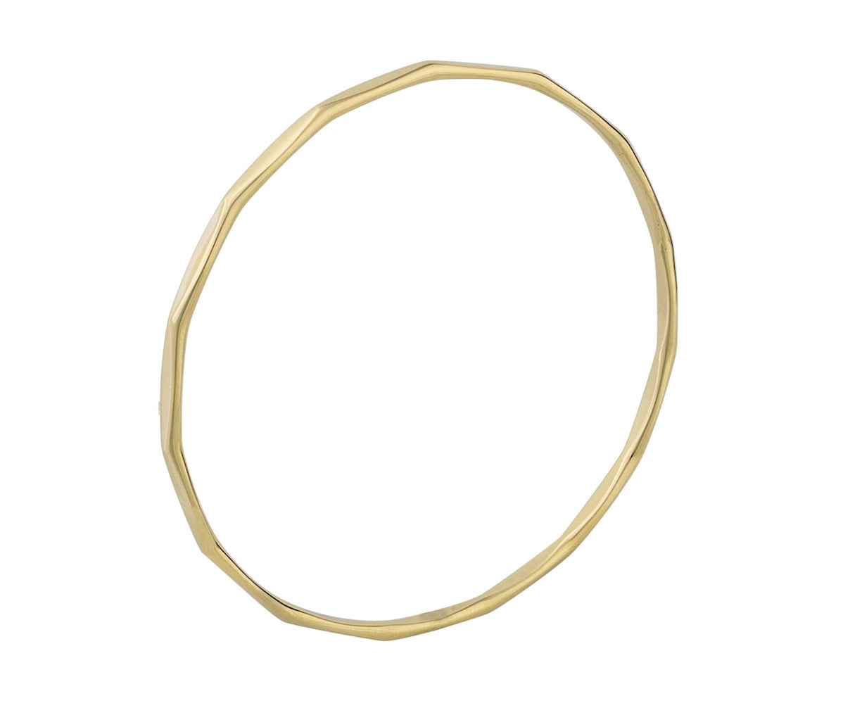 9K YELLOW GOLD FACETED BANGLE- HARROGATE