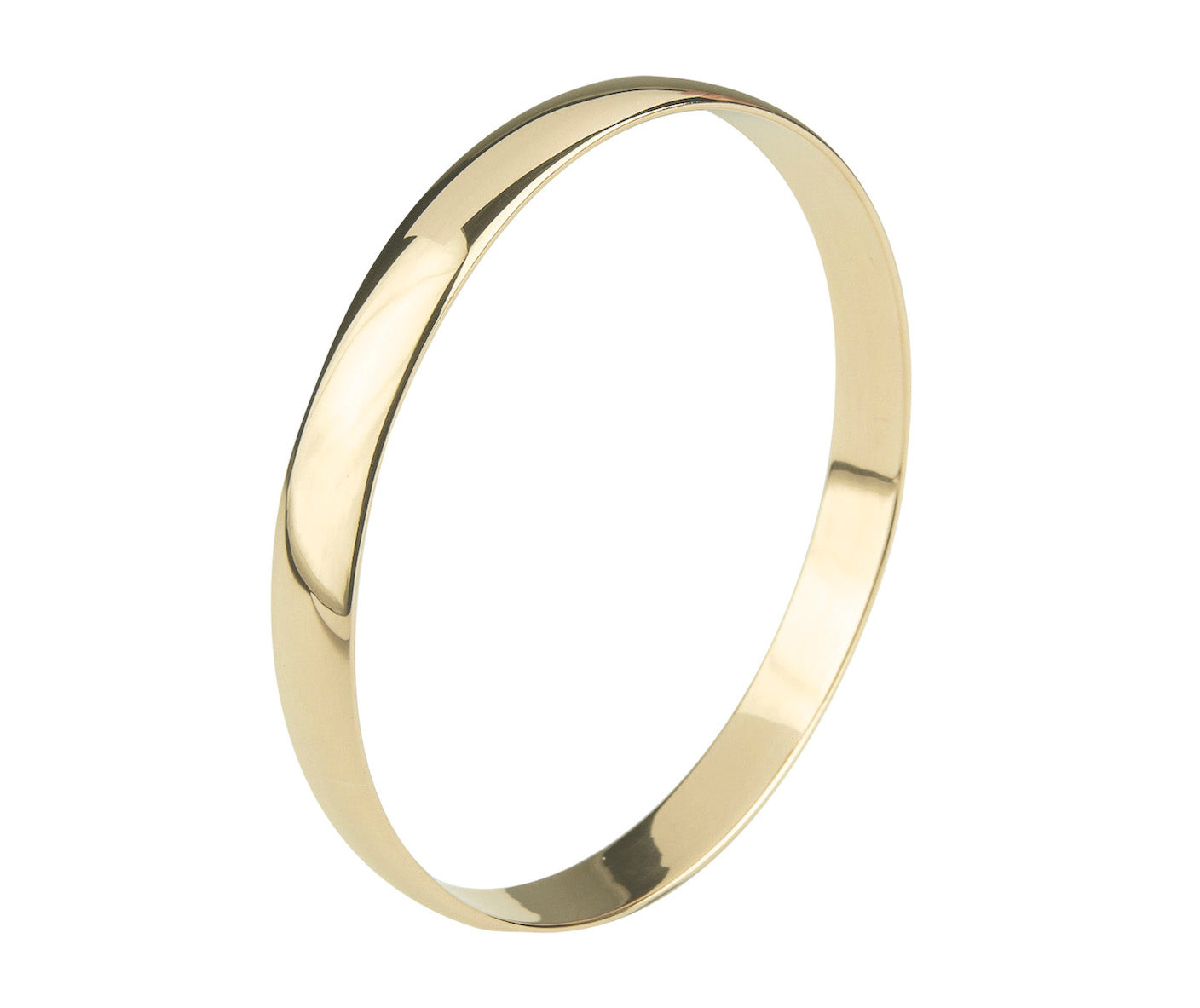 9K YELLOW GOLD "D" SHAPED BANGLE