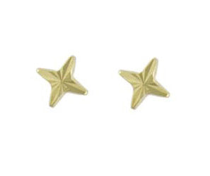 9K YELLOW GOLD DIAMOND CUT STAR STUD EARRINGS- HARROGATE