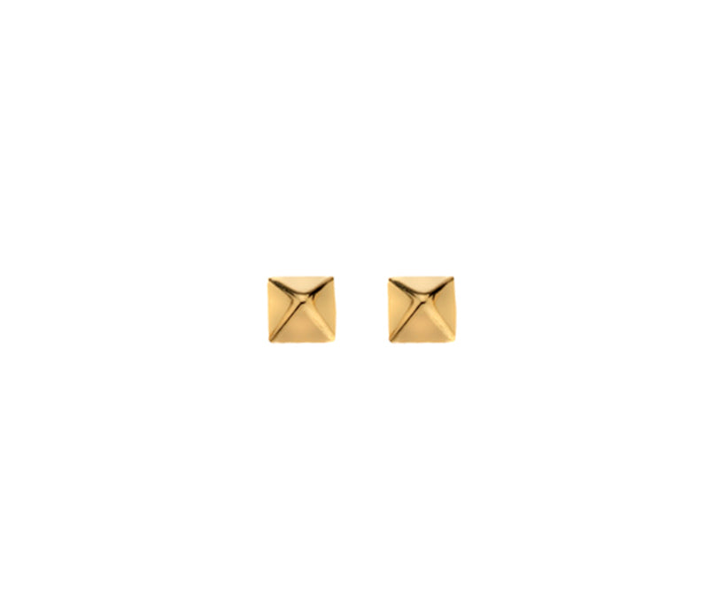 9K YELLOW GOLD PYRAMID STUD EARRINGS- HARROGATE - Fogal & Barnes