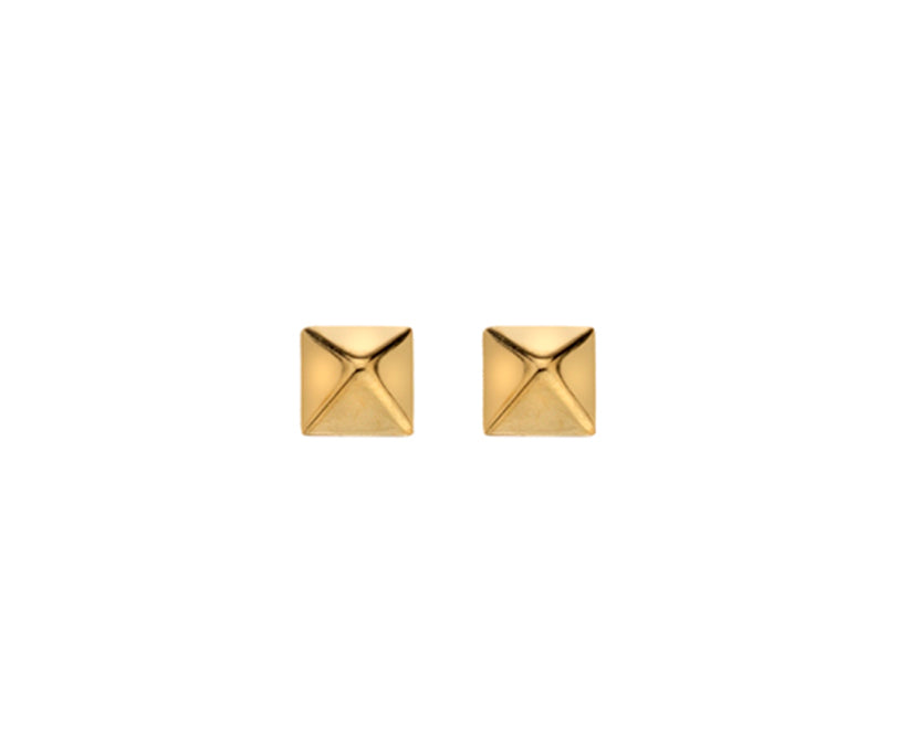 9K YELLOW GOLD PYRAMID STUD 4MM - HARROGATE - Fogal & Barnes