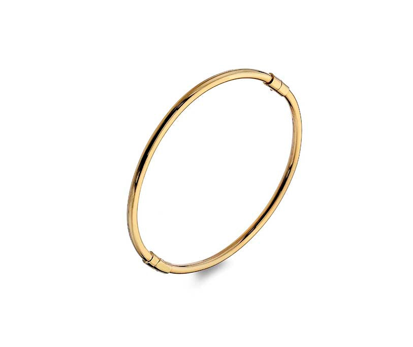 9K YELLOW GOLD HINGED BANGLE