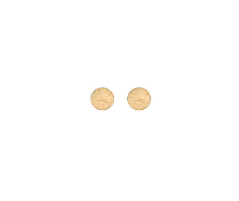 9K YELLOW GOLD HAMMERED STUD EARRINGS- HARROGATE