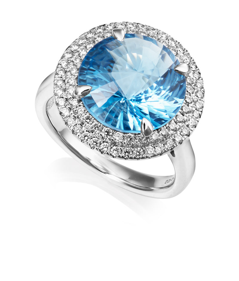 BLUE TOPAZ AND DIAMOND RING - Fogal & Barnes