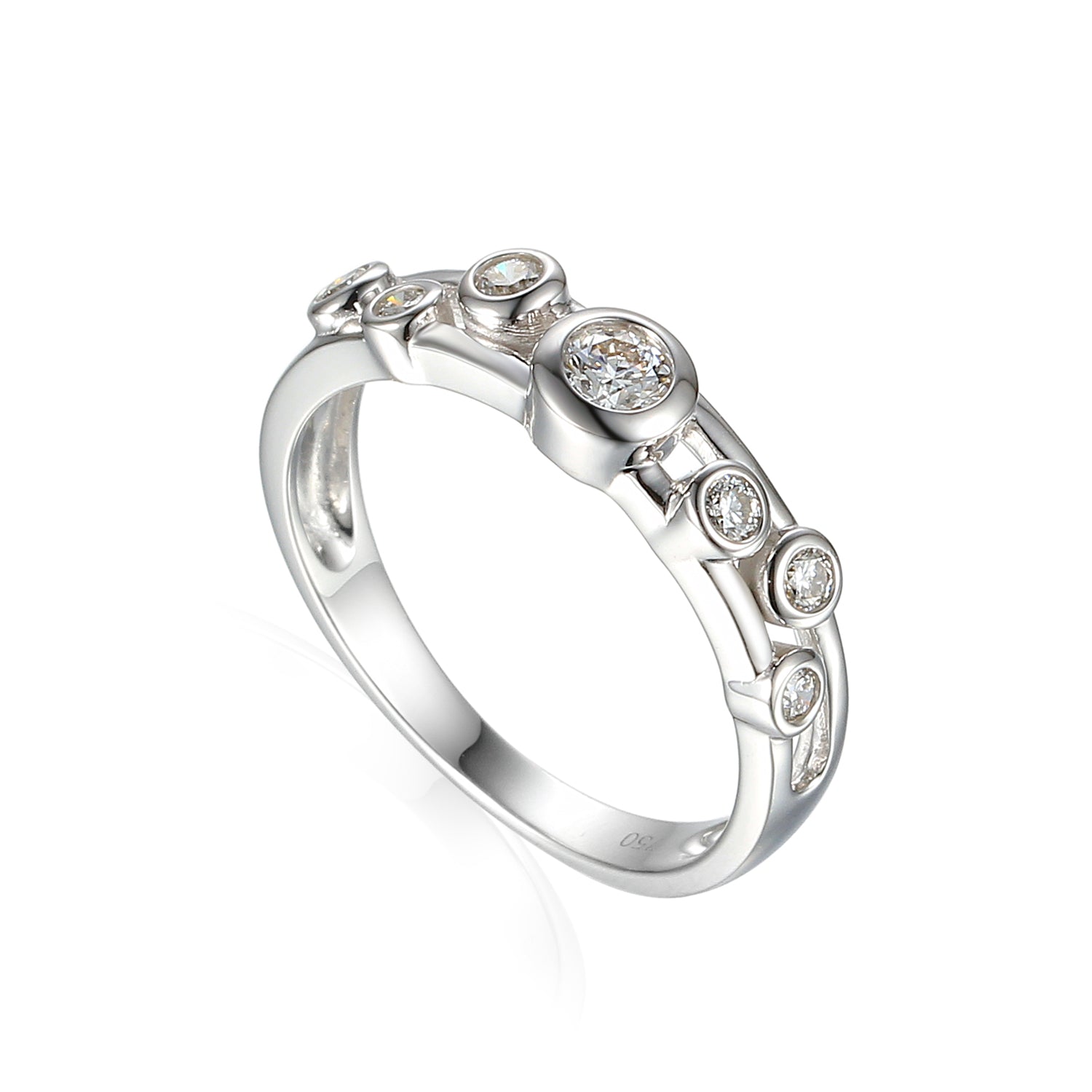 Raindrop diamond ring rubiver setting white gold Harrogate jewellers Fogal and barnes