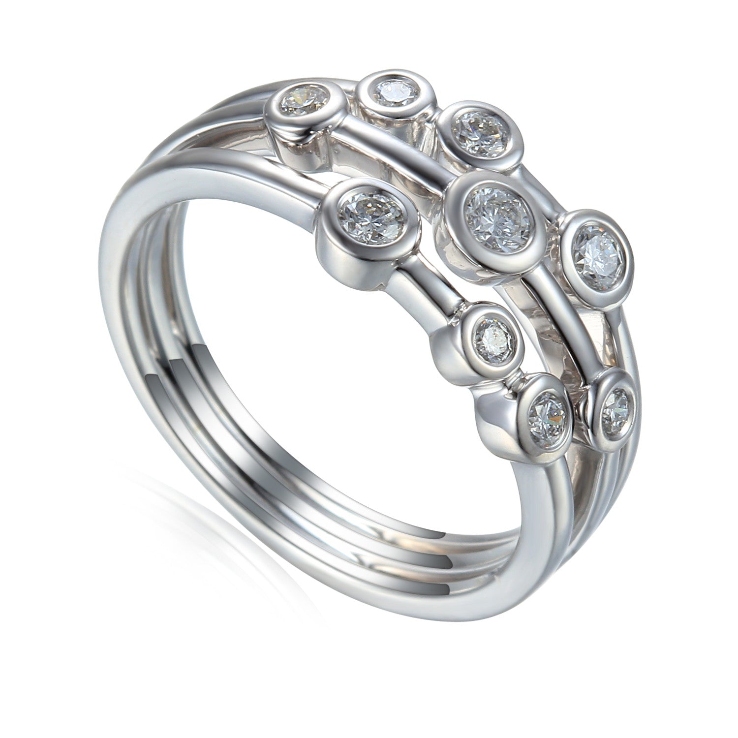 WIDE RAINDROP DANCE ETERNITY RING