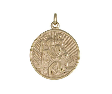9K YELLOW GOLD MEDIUM CIRCULAR ST CHRISTOPHER- HARROGATE