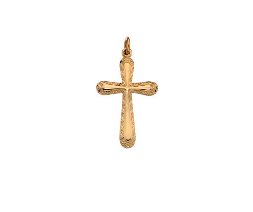 9K YELLOW GOLD CLASSIC CROSS PENDANT- HARROGATE