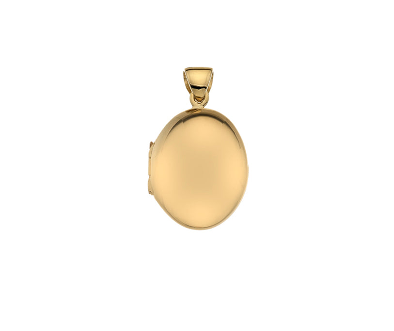 9K YELLOW GOLD MEDIUM PUFFED OVAL LOCKET- HARROGATE