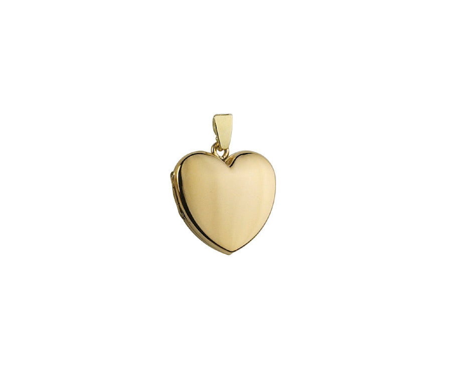 9K YELLOW GOLD PLAIN HEART SHAPED LOCKET- HARROGATE
