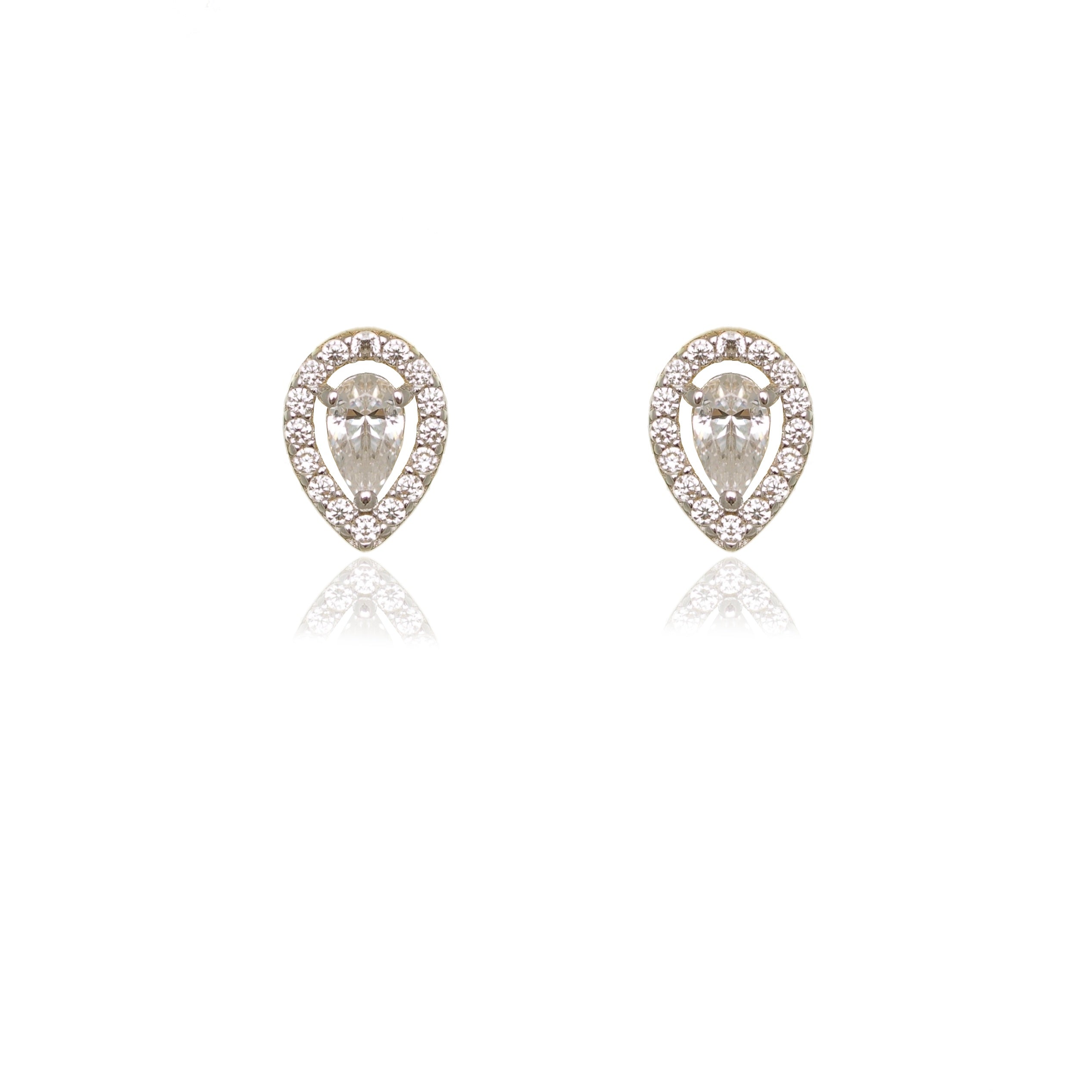 PEAR SHAPED HALO EARRINGS - Fogal & Barnes