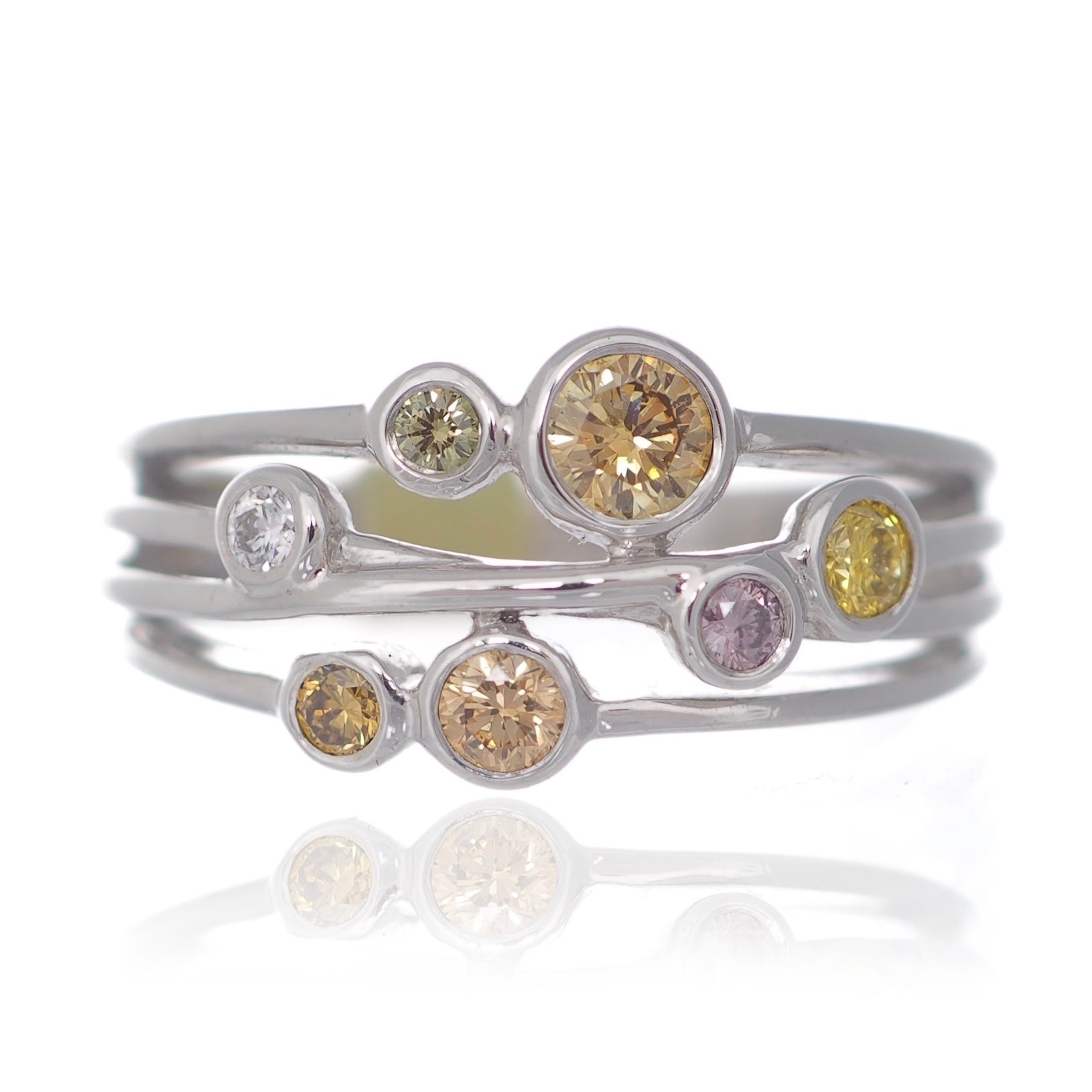WHITE GOLD FANCY DIAMOND WEDDING/ETERNITY RING