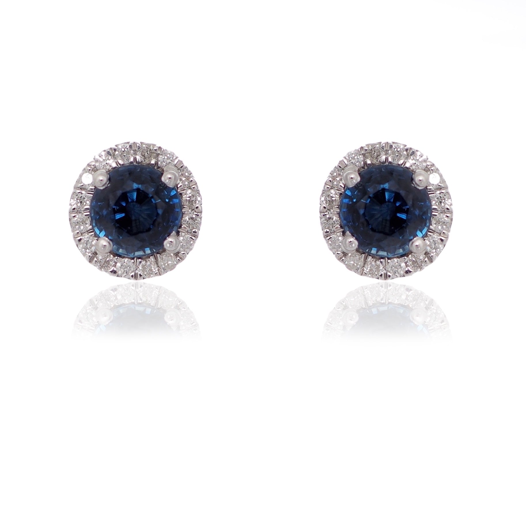 Sapphire and Diamond  earrings white gold  Harrogate Jewellers Fogal and Barnes