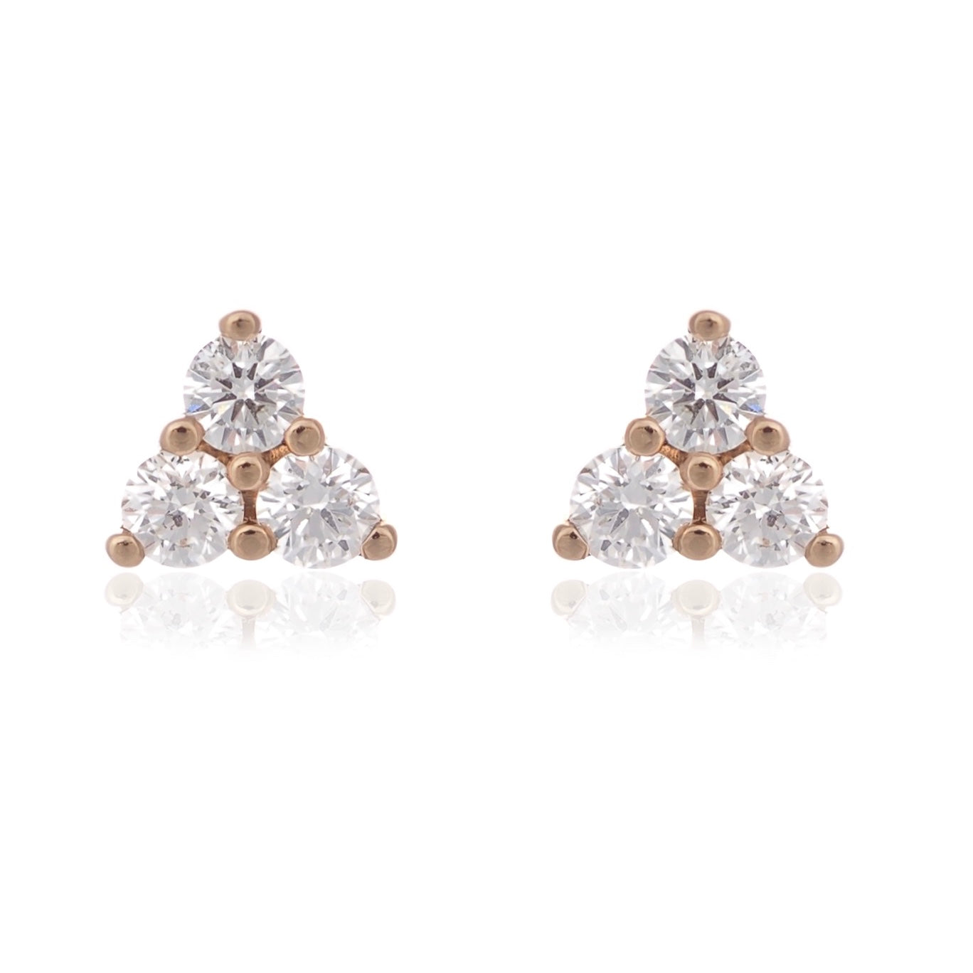 Diamond cluster stud earrings rose gold Harrogate jewellers Fogal and barnes