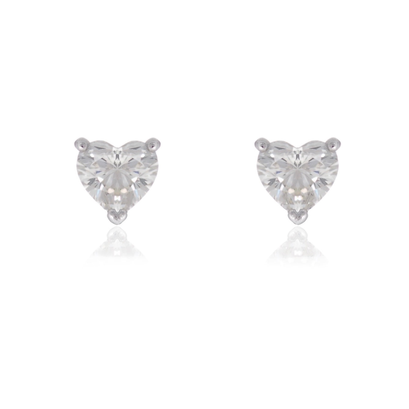 Heart shaped diamond stud earrings white gold Harrogate jewellers Fogal and barnes