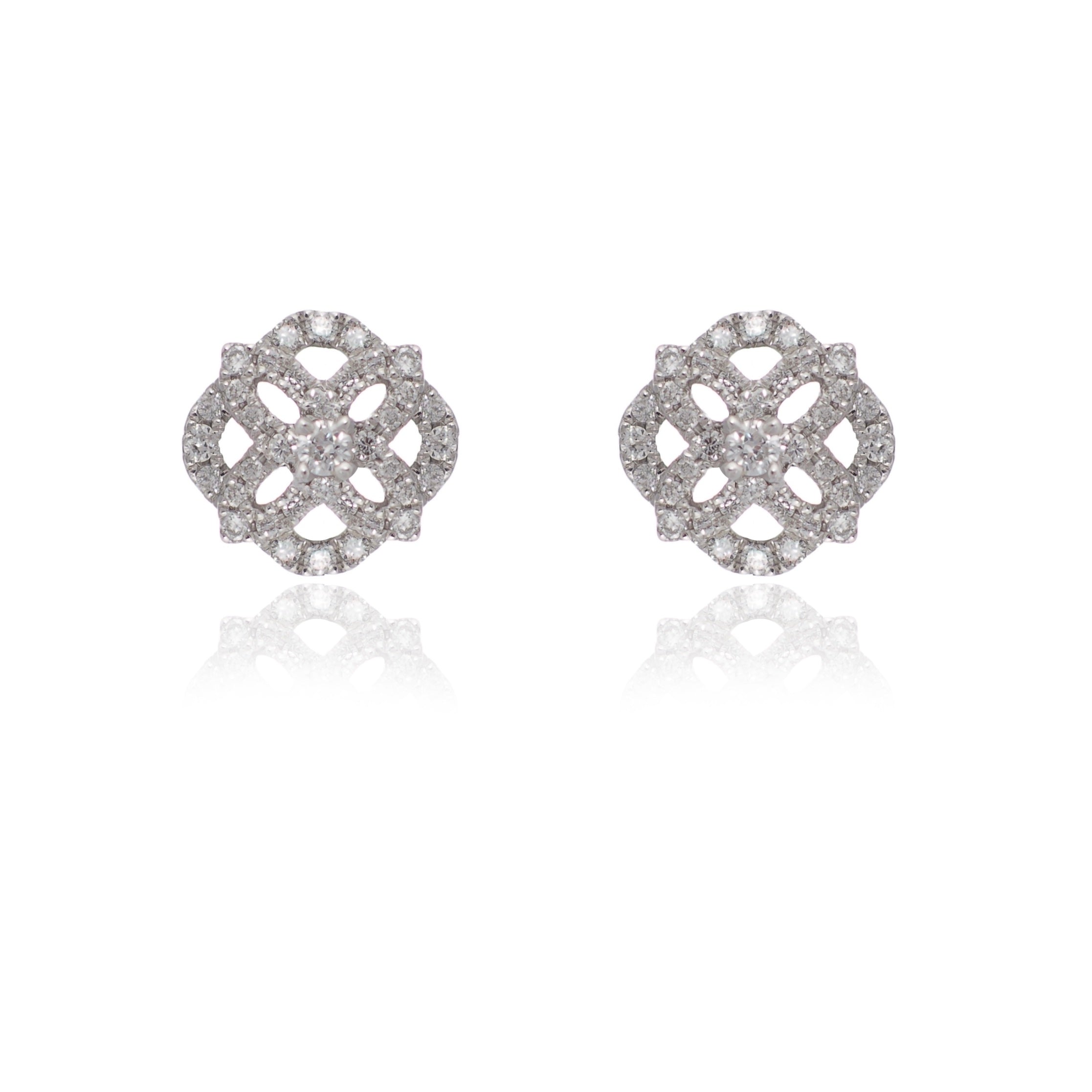DIAMOND FLOWER STUD EARRINGS - Fogal & Barnes