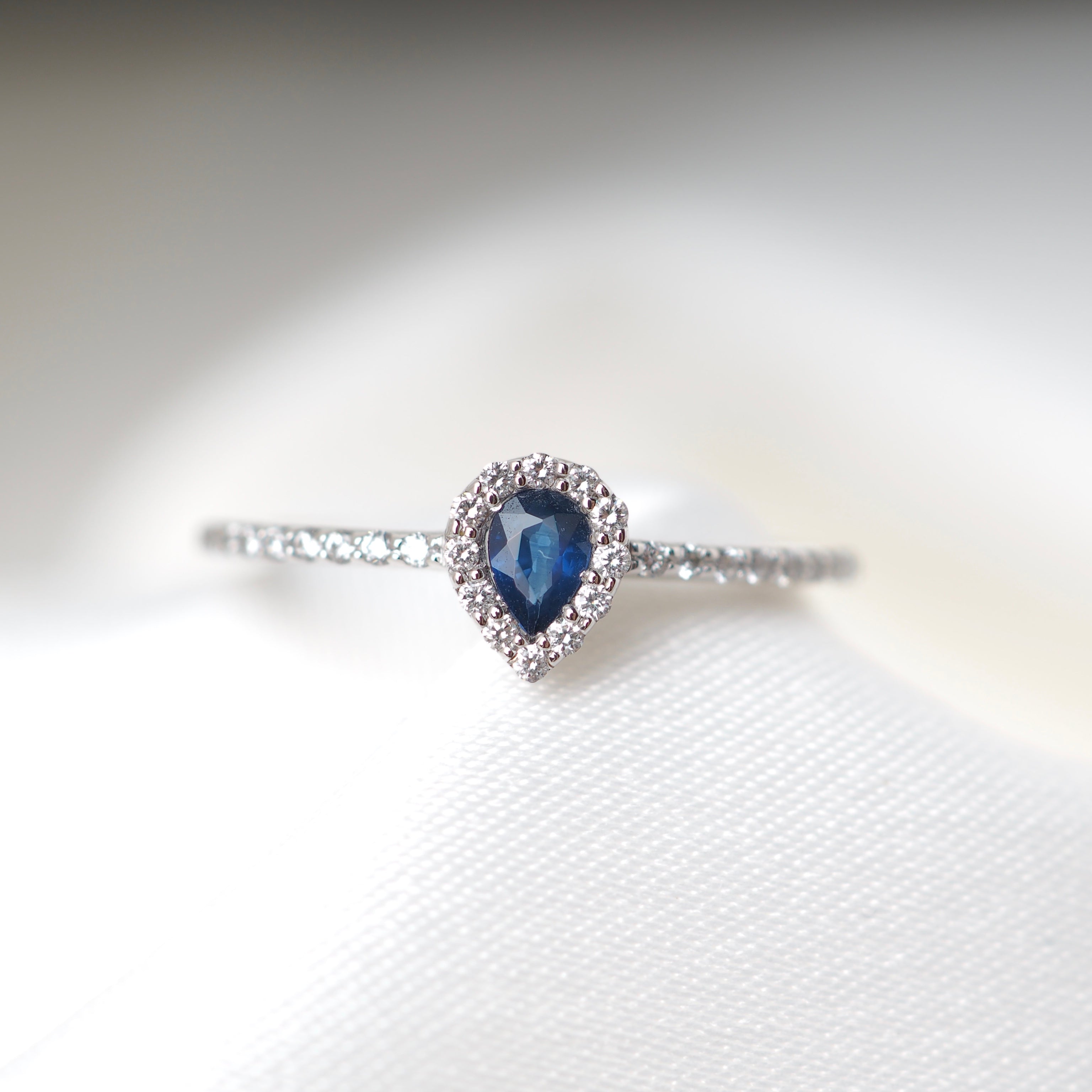 PEAR SAPPHIRE & DIAMOND RING - Fogal & Barnes