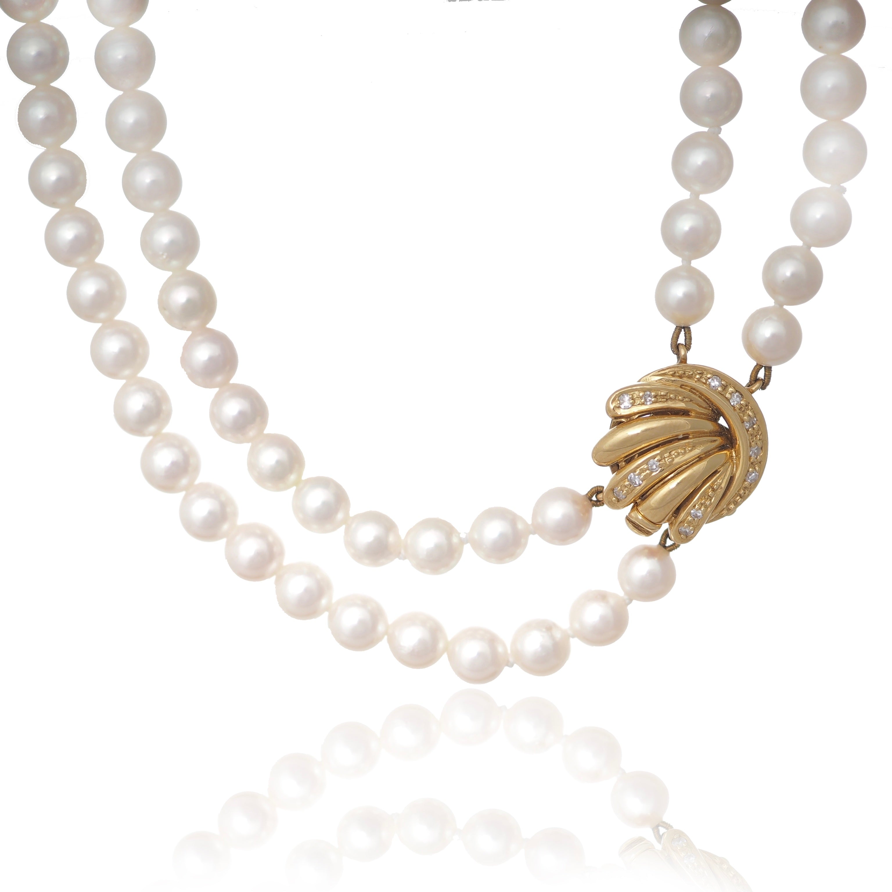 DOUBLE ROW PEARL NECKLACE