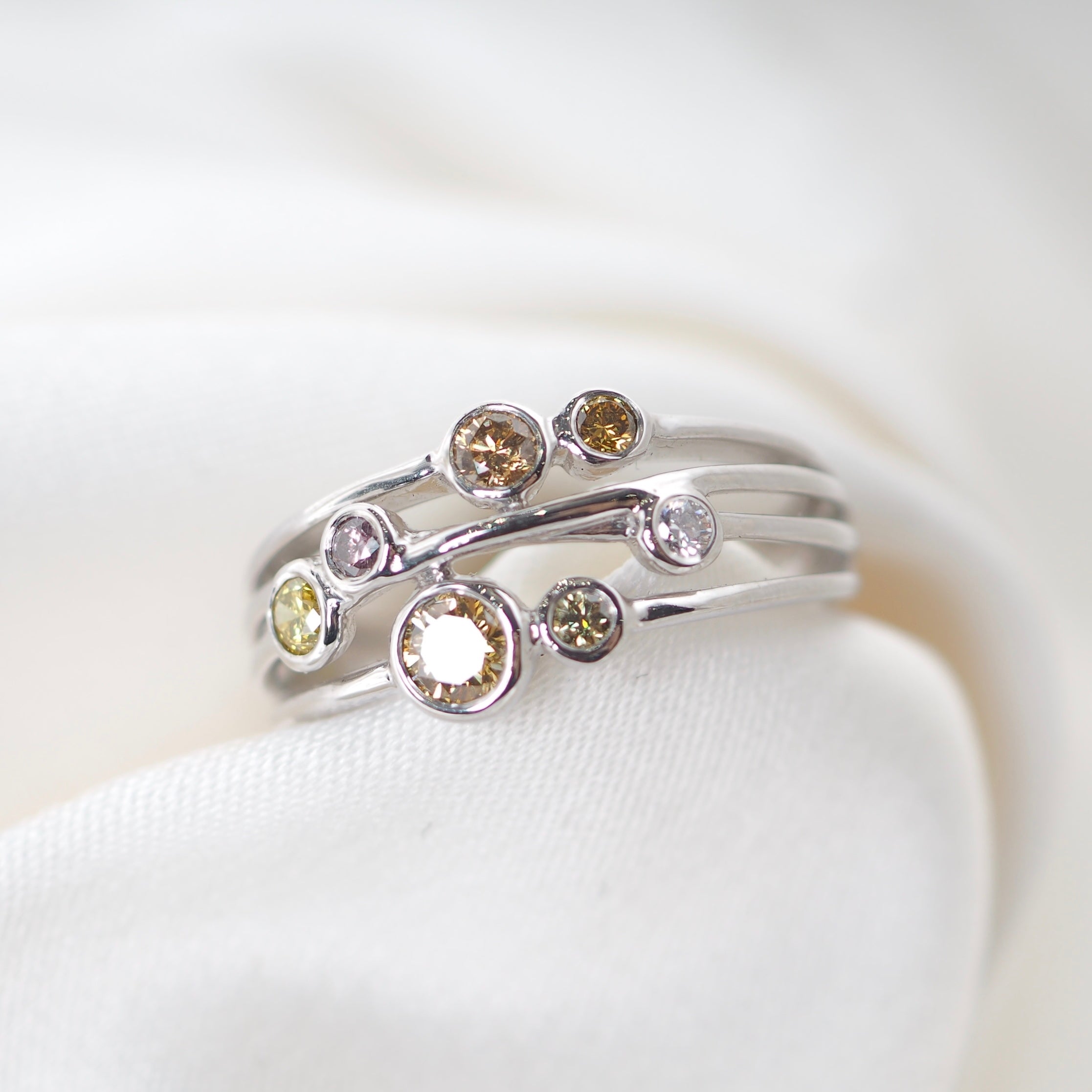 WHITE GOLD FANCY DIAMOND WEDDING/ETERNITY RING