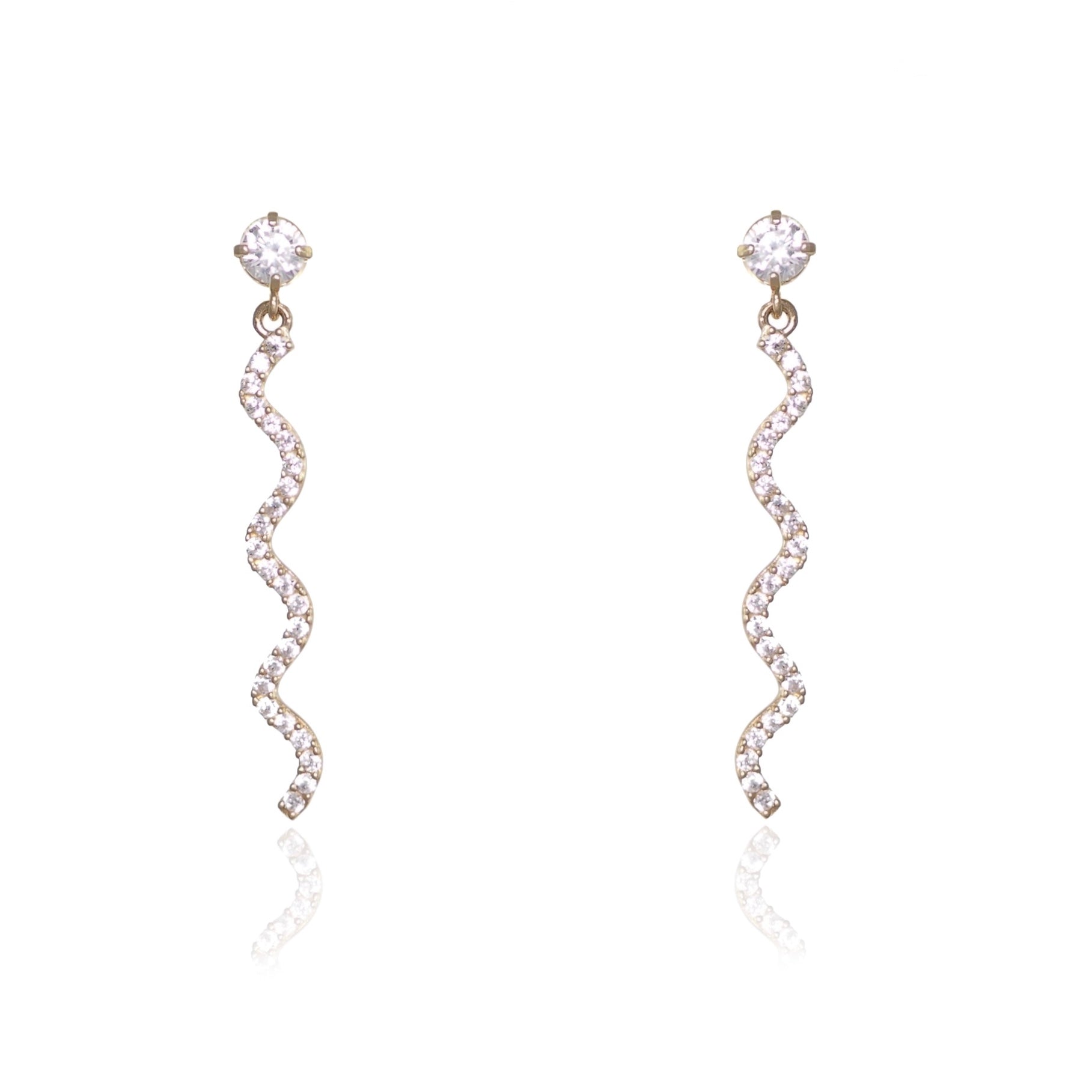 GOLD WIGGLE DROP EARRINGS - Fogal & Barnes