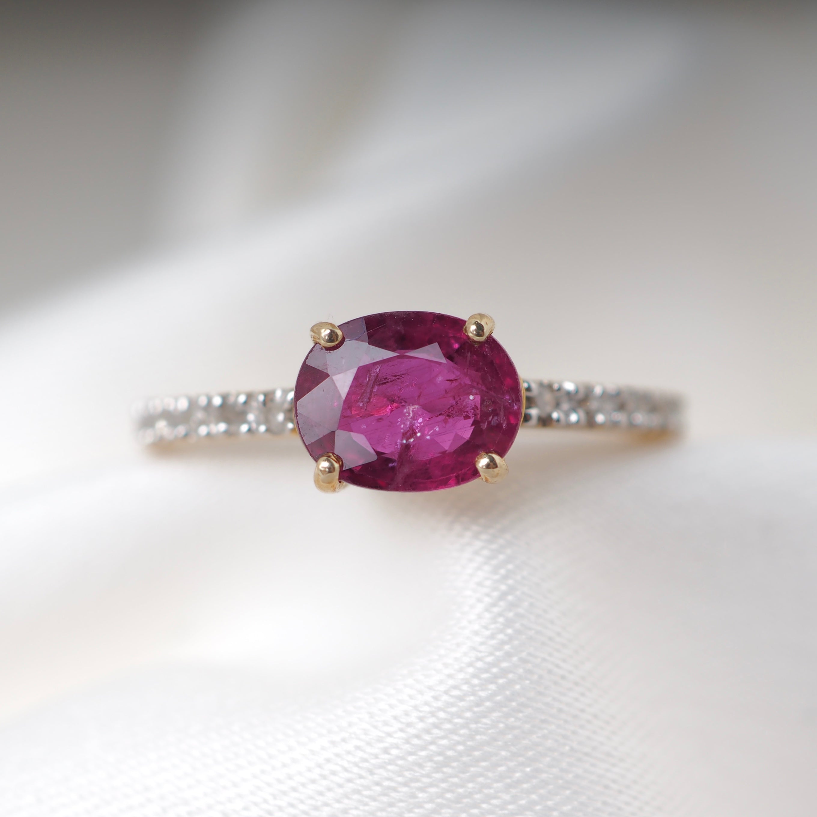 RUBY & DIAMOND RING 9CT YELLOW GOLD - Fogal & Barnes