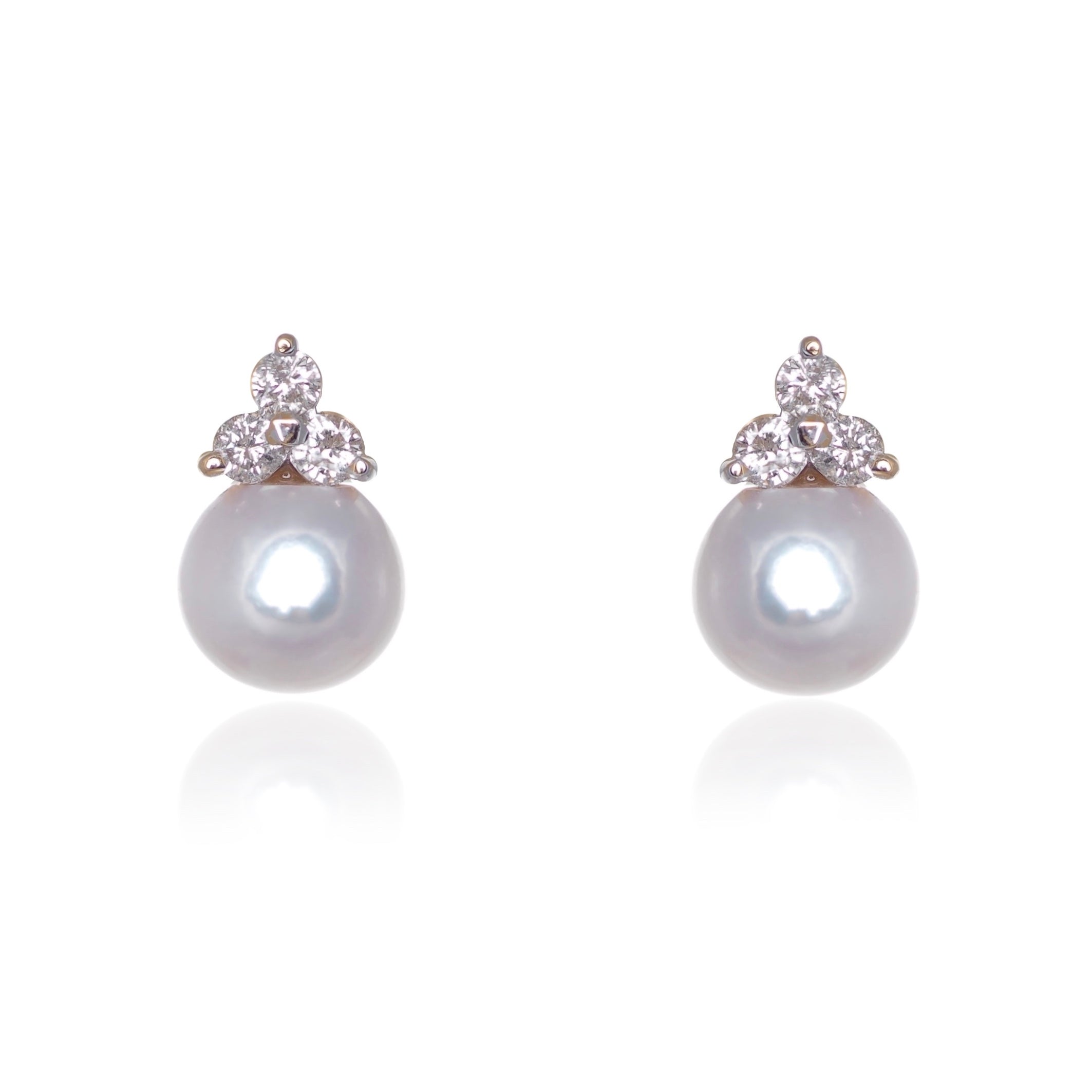 CHAMPAGNE PEARL & DIAMOND EARRINGS - Fogal & Barnes