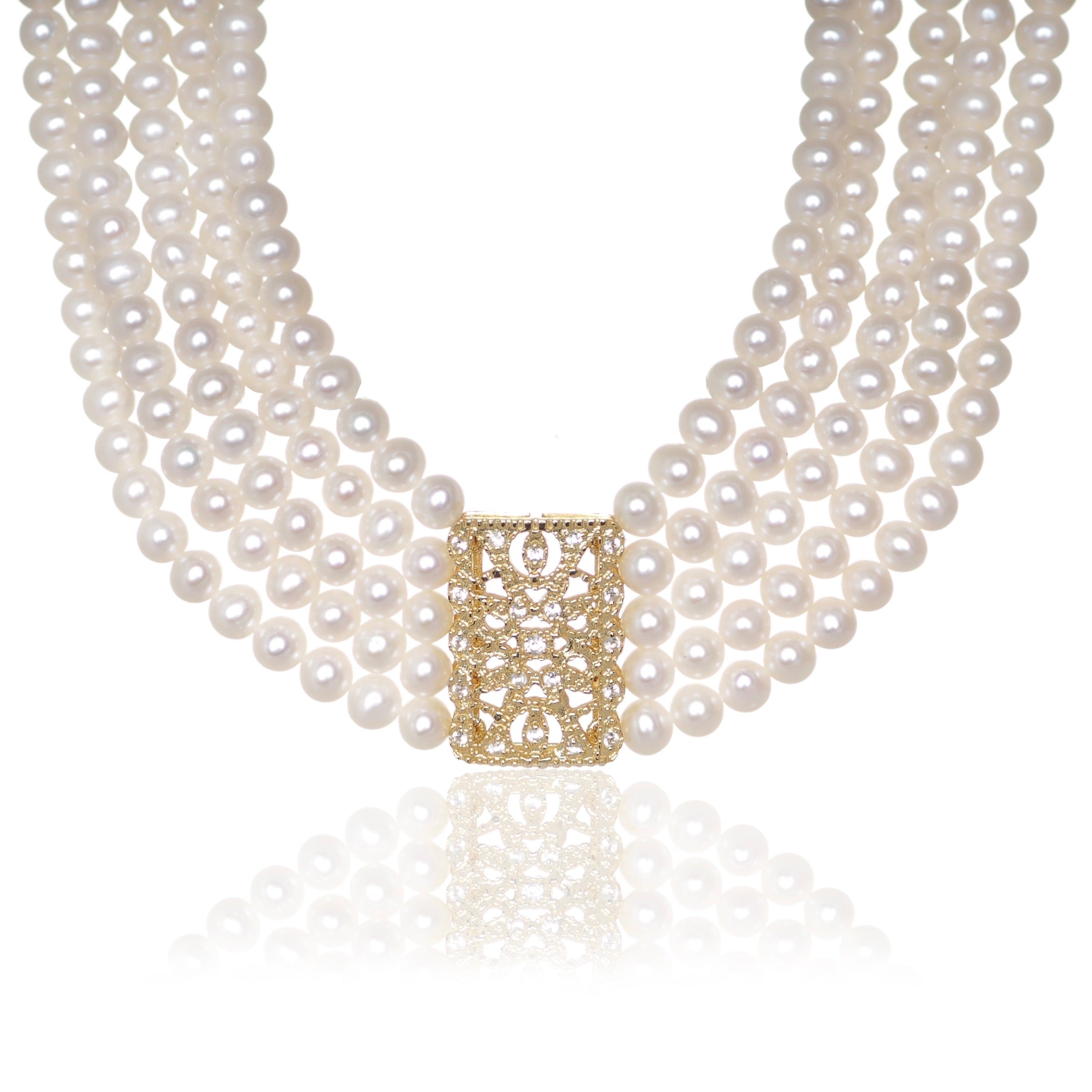 5 STRAND PEARL NECKLACE - Fogal & Barnes