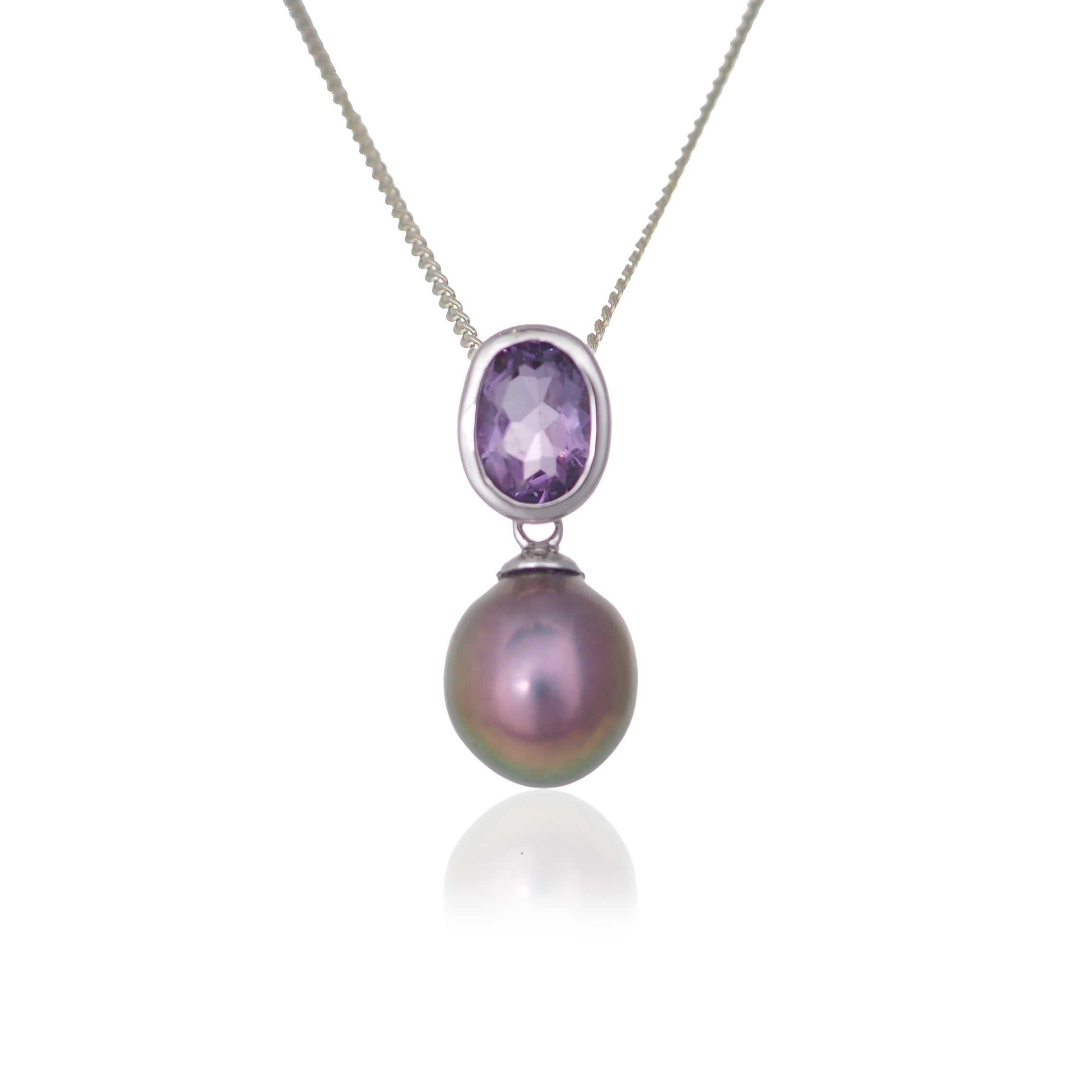 PURPLE PEARL PENDANT NECKLACE - Fogal & Barnes