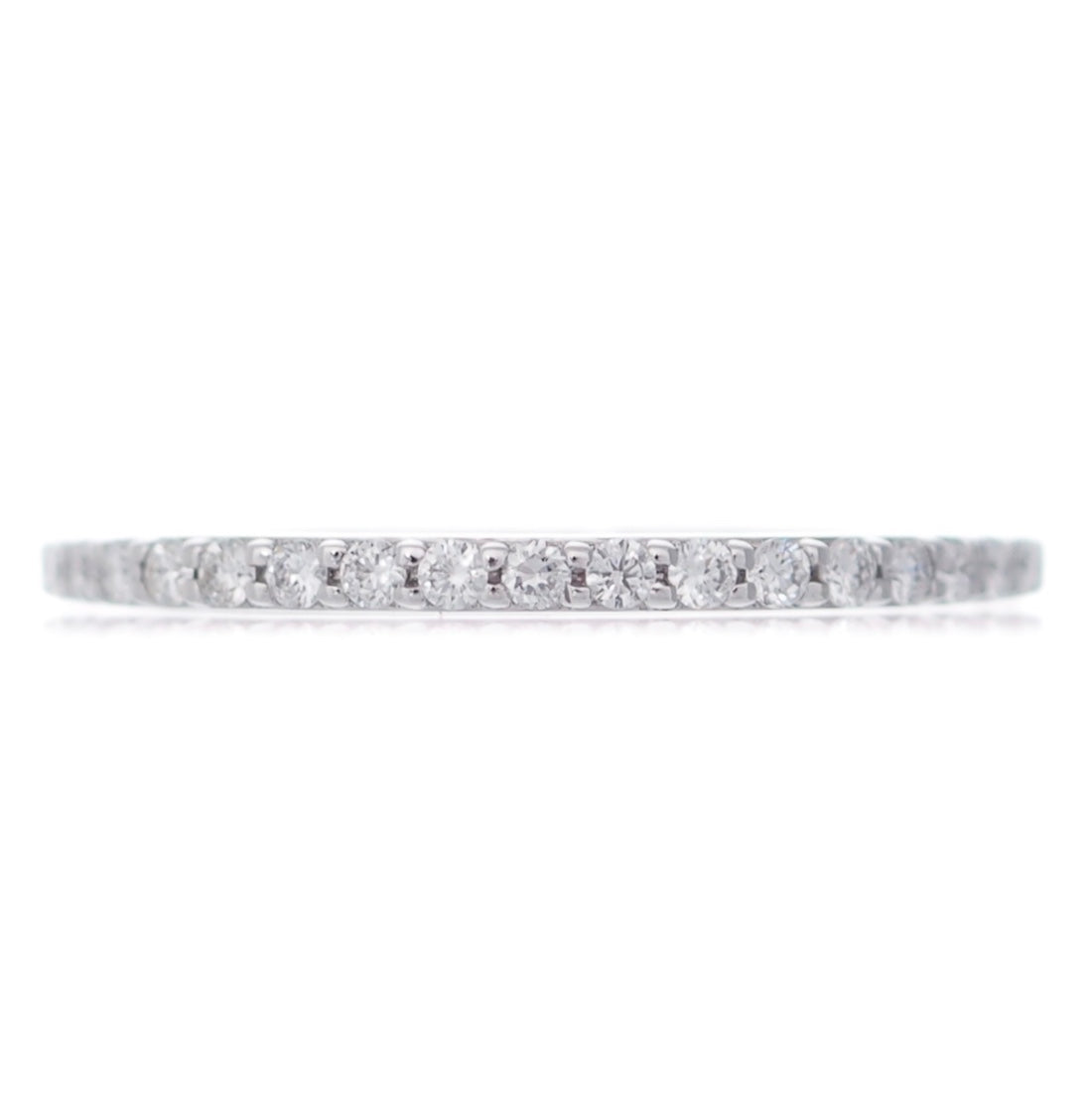 Diamond wedding eternity band round brilliant diamonds claw setting white gold Harrogate jewellers Fogal and barnes