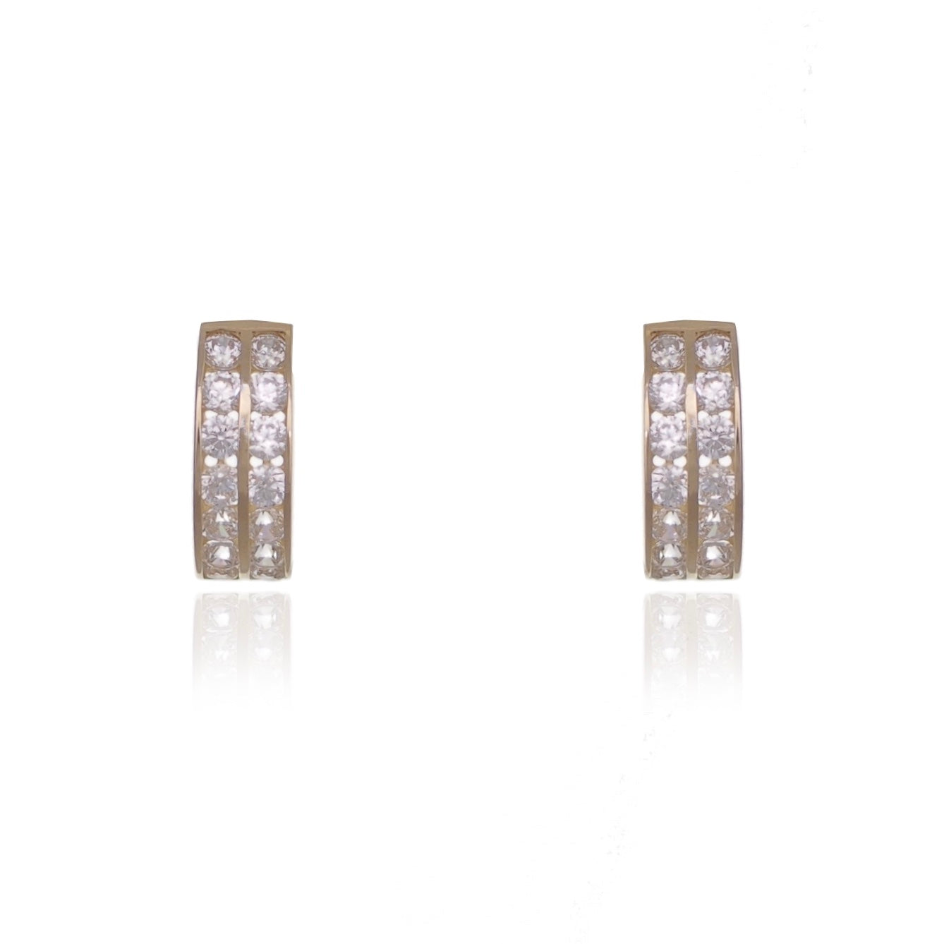 DOUBLE BAR HALF HOOP EARRINGS - Fogal & Barnes