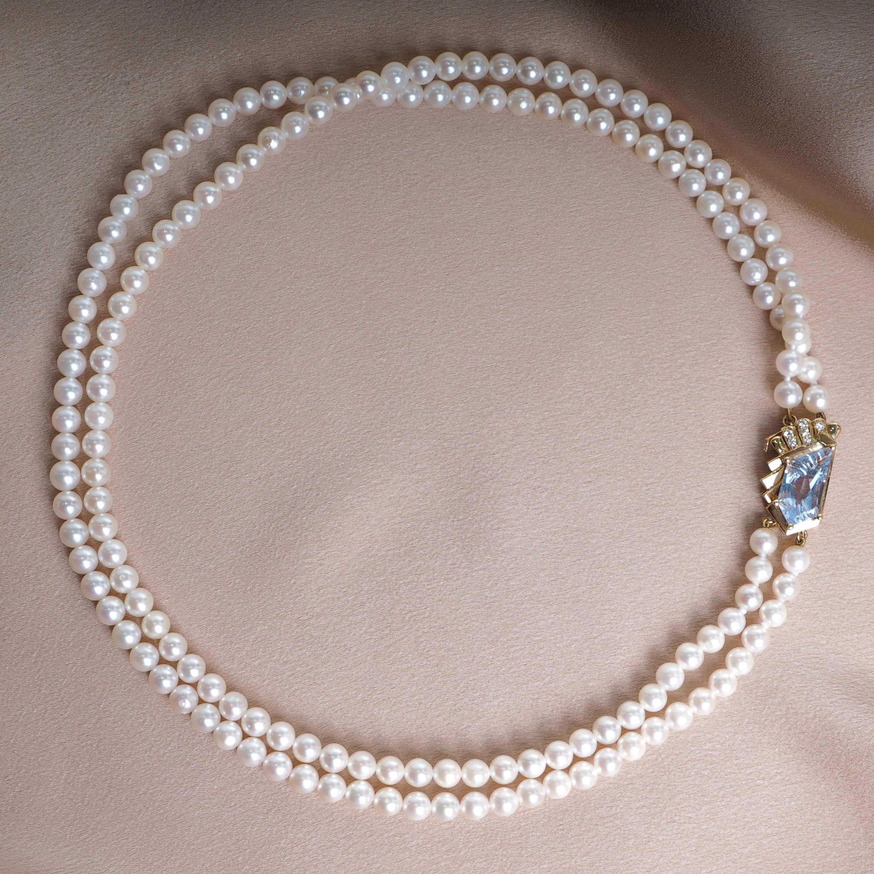 VINTAGE STYLE DOUBLE ROW PEARL NECKLACE