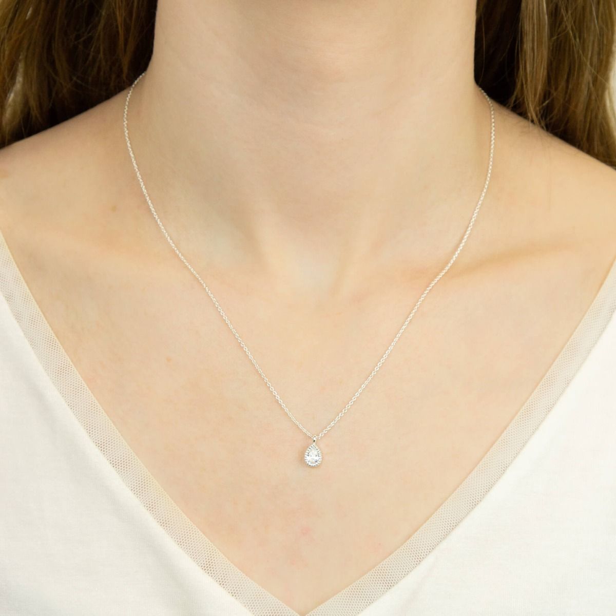 Silver Teardrop Necklace - Fogal & Barnes